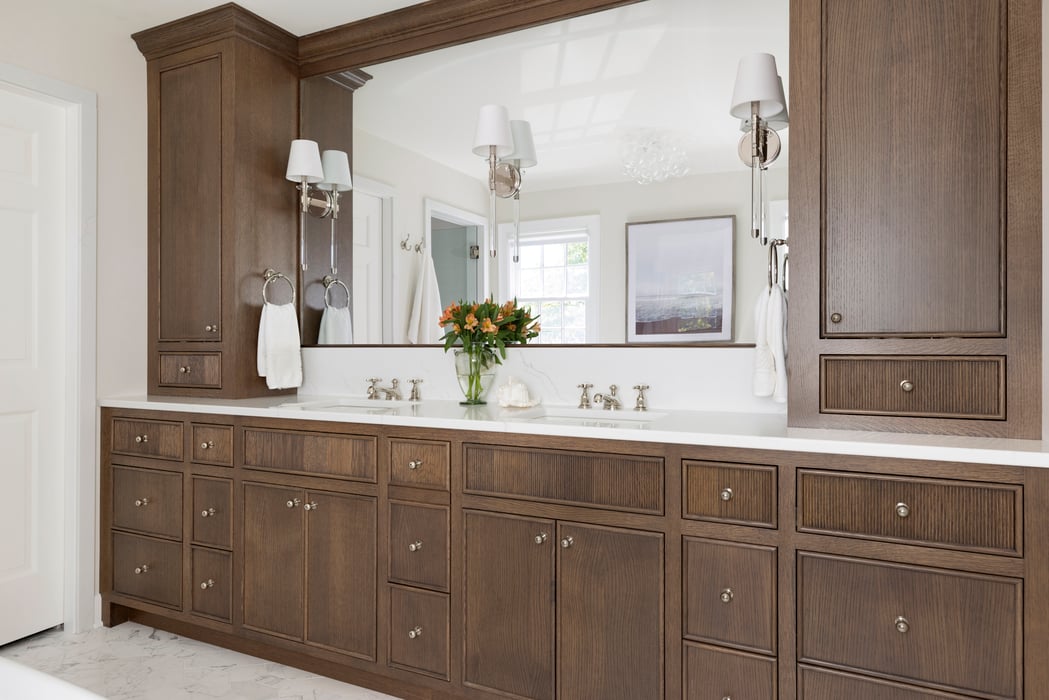 Brown textured bathroom vanity