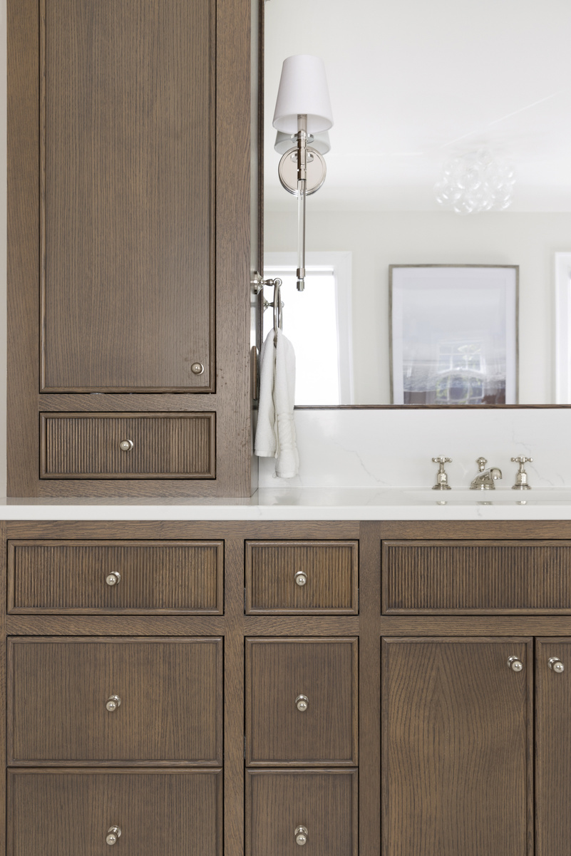 Minneapolis primary bedroom renovation with built-in storage and elevated design details.
