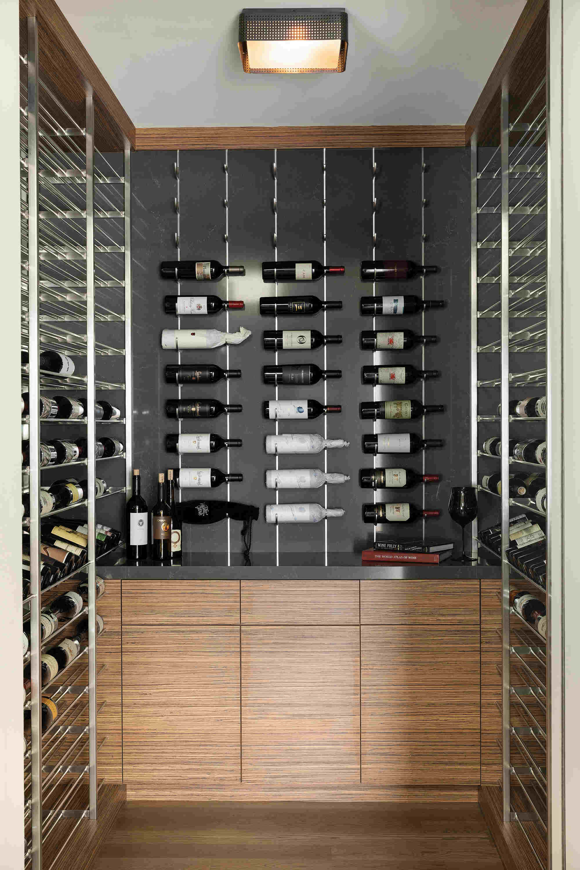 Contemporary wine storage with organized bottles by MA Peterson, Twin Cities